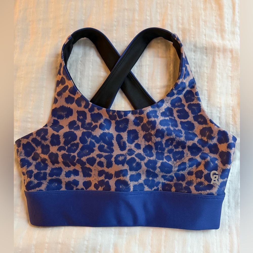 Good American Cheeta Print Sports Bra